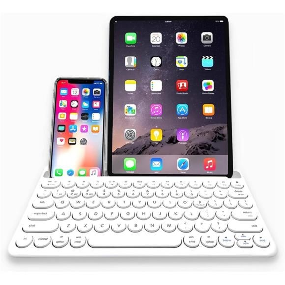 Multi Device Bluetooth Keyboard for iPhone iPad and Tablet - Portable Bluetooth - Picture 1 of 6